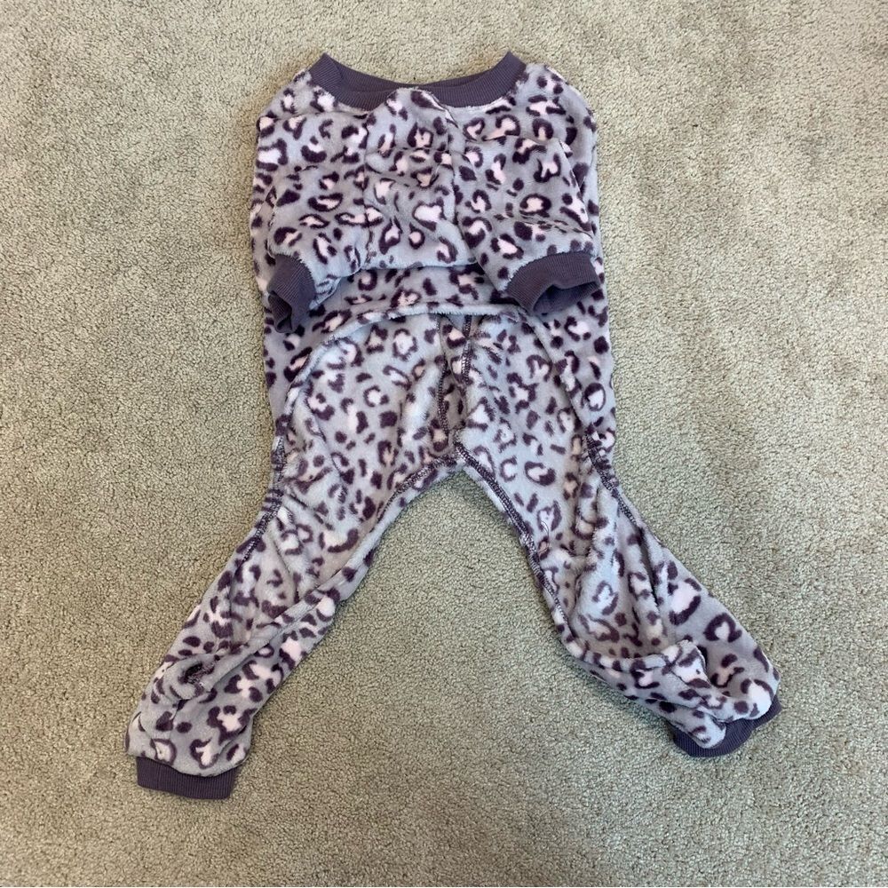 Barkley & Finn small breed dog purple fleece pyjamas Sz M/L
